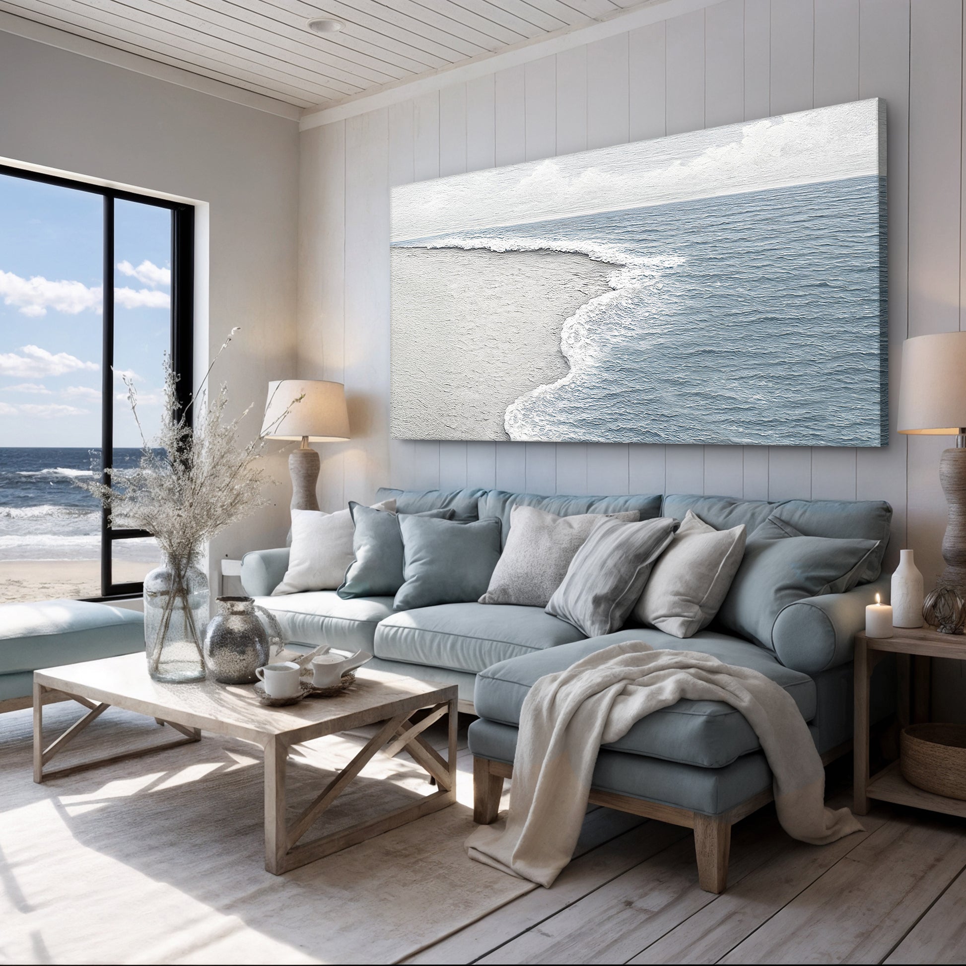 Abstract Beach Shore Wall Art VI