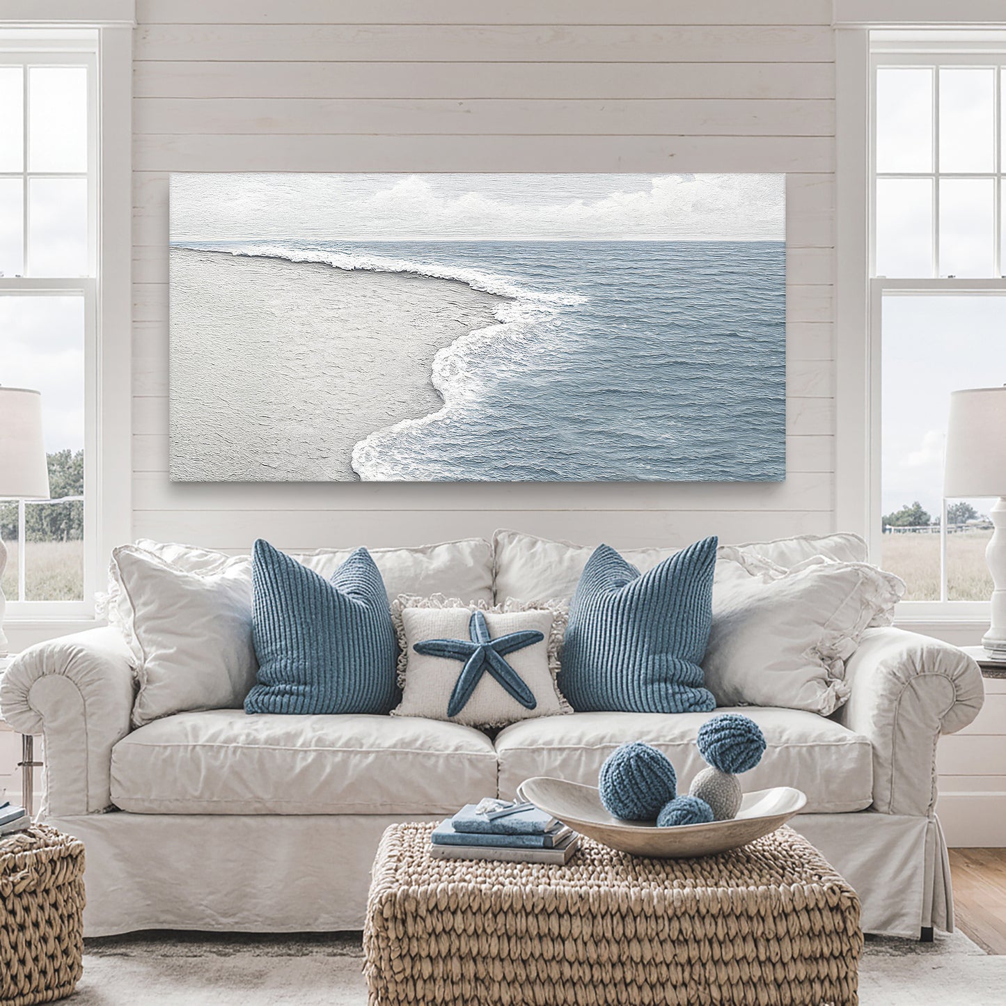 Abstract Beach Shore Wall Art VI