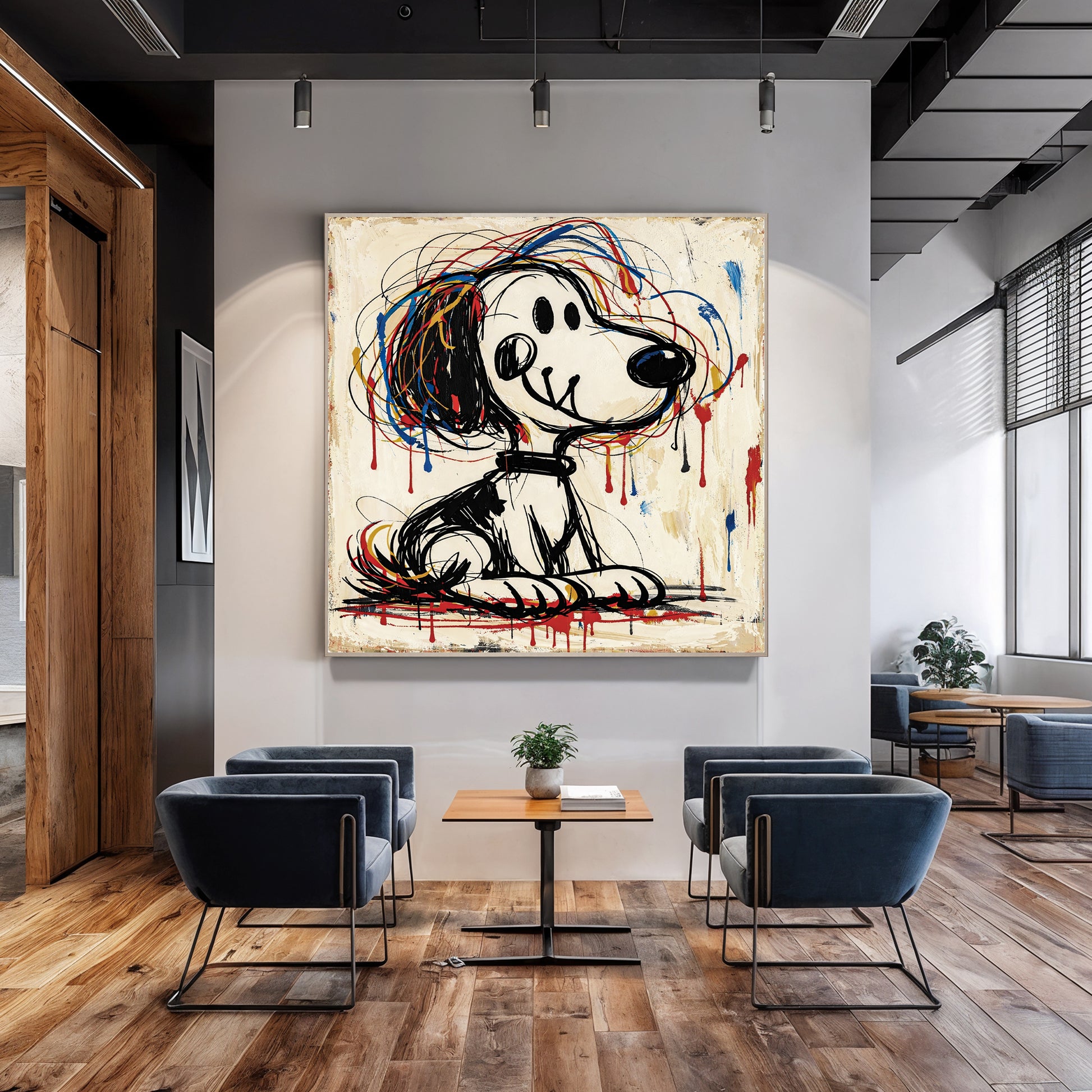 Abstract Dog Graffiti Wall Art