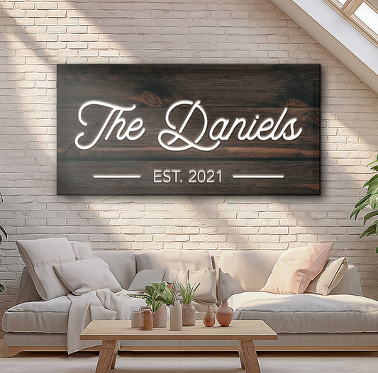 Family Name II Sign Style 1 - Image by Tailored Canvases