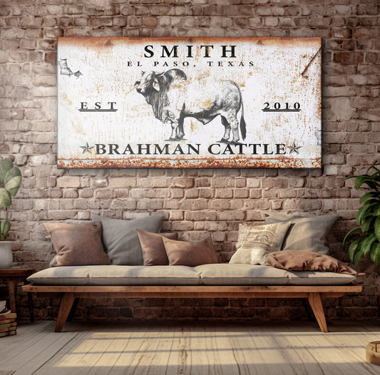 Brahman Cattle Sign Style 2 - Image by Tailored Canvases