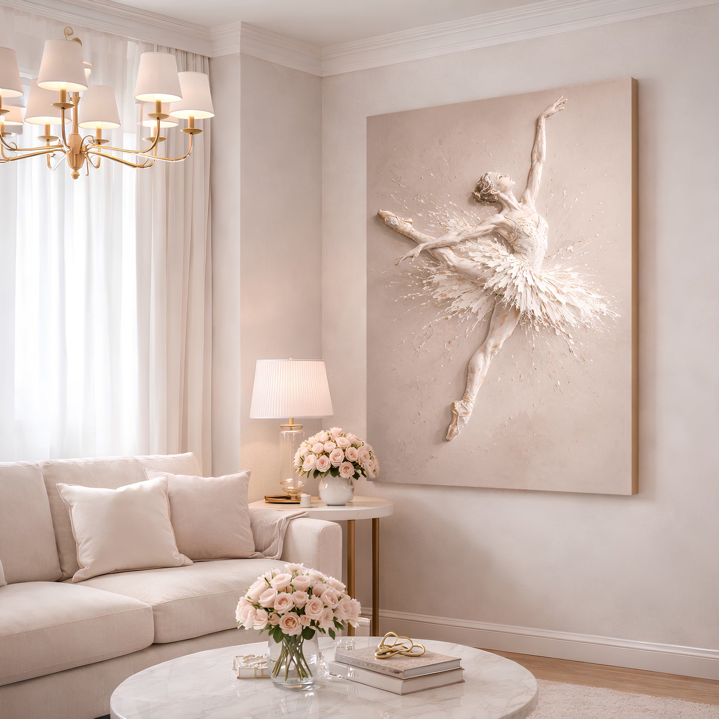 White Ballet Dancer — Single Figure Wall Art II
