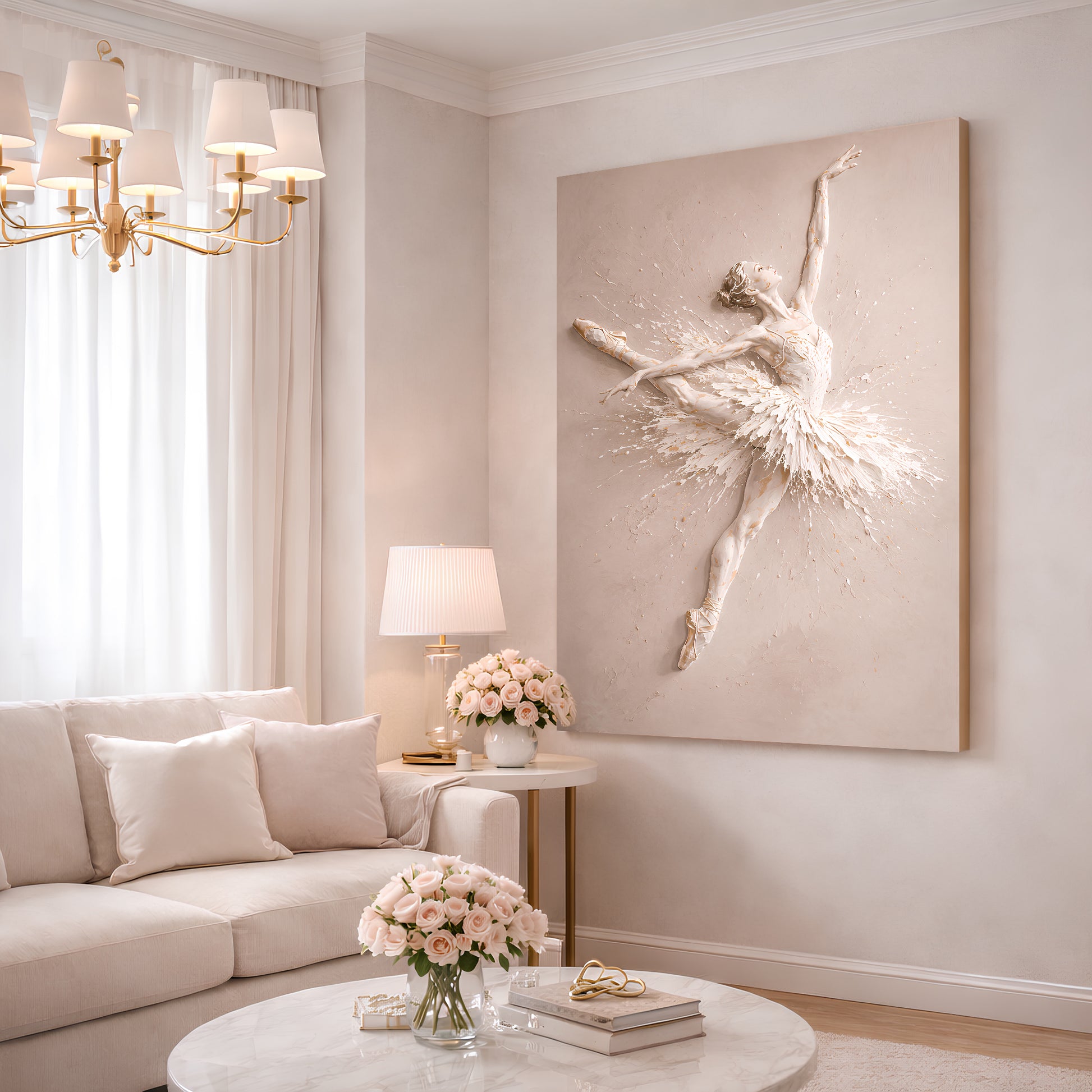 White Ballet Dancer — Single Figure Wall Art II