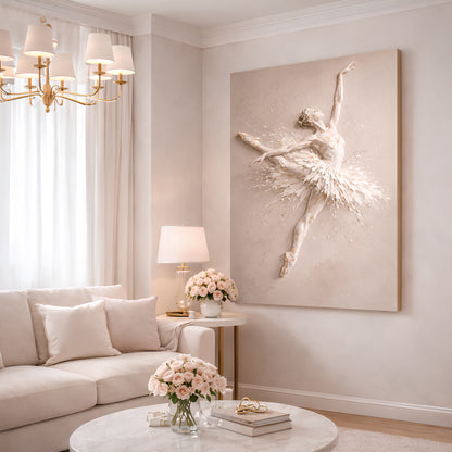 White Ballet Dancer — Single Figure Wall Art II