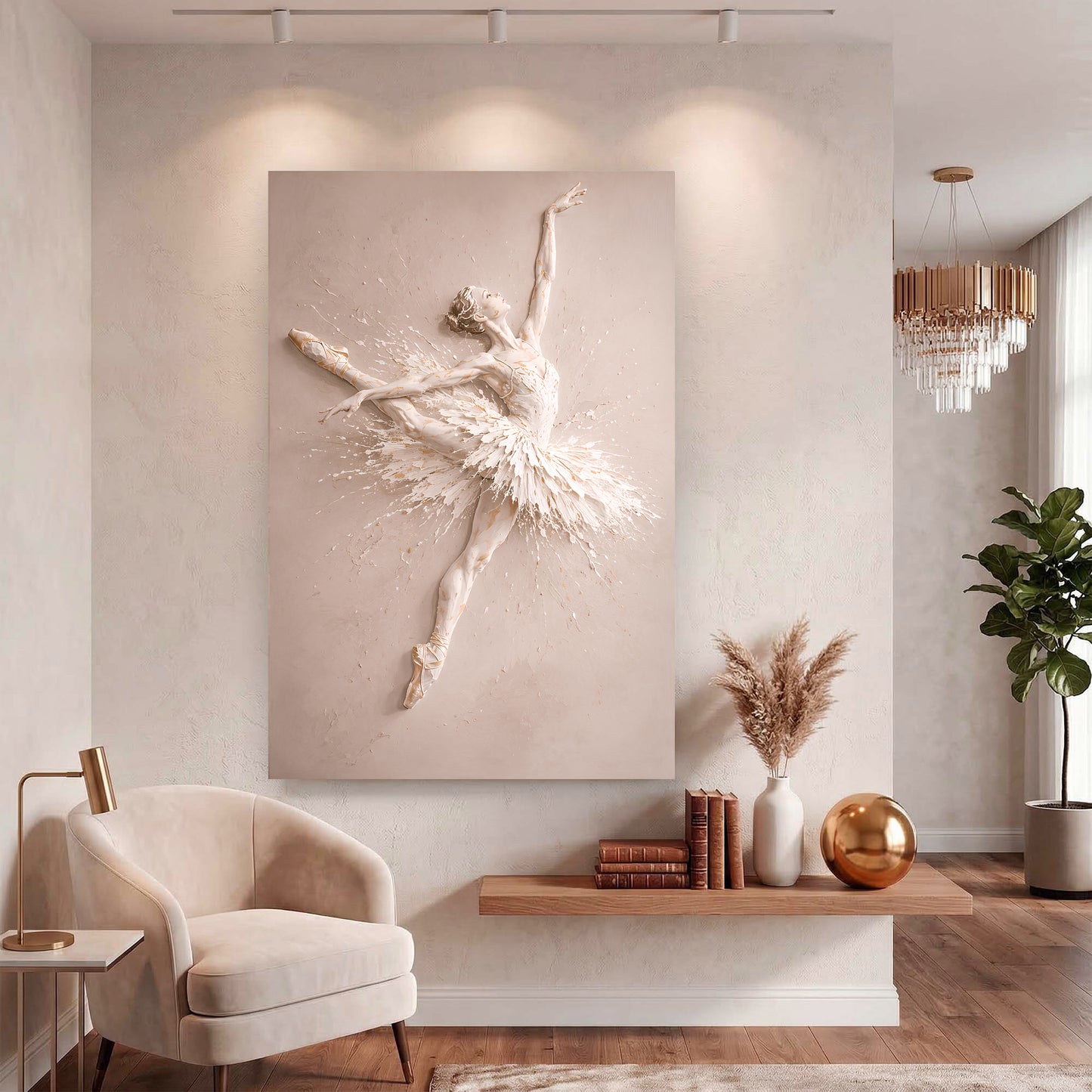 White Ballet Dancer — Single Figure Wall Art II