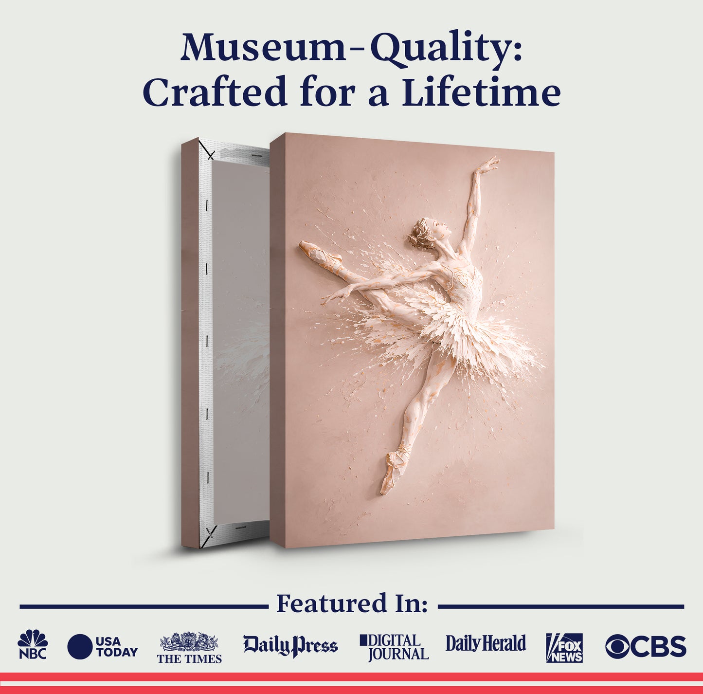 White Ballet Dancer — Single Figure Wall Art II