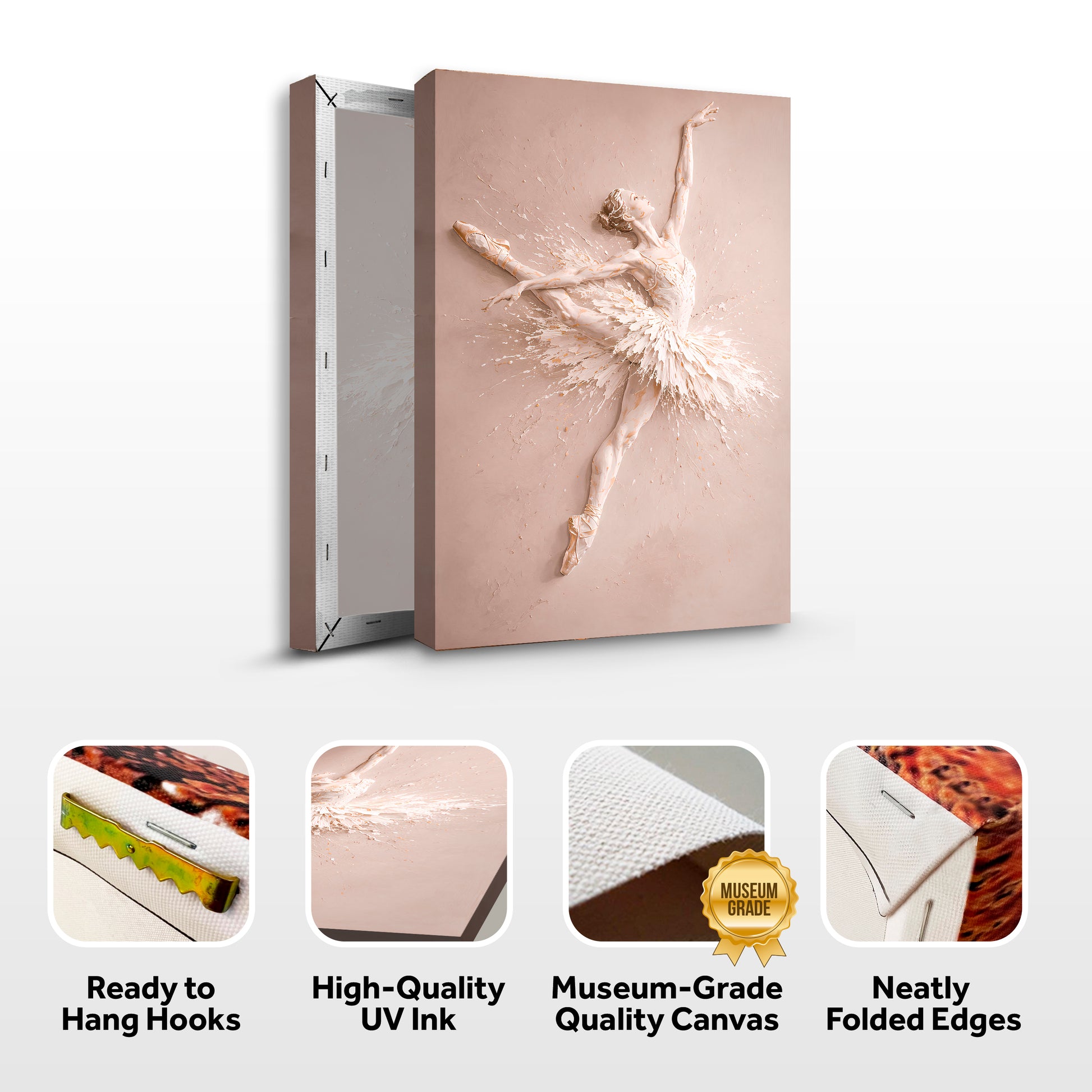White Ballet Dancer — Single Figure Wall Art II