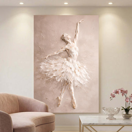 White Impasto Ballet Dancer — Single Figure