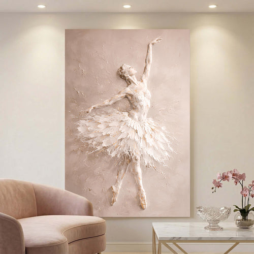White Impasto Ballet Dancer — Single Figure