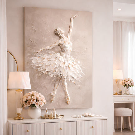 White Impasto Ballet Dancer — Single Figure
