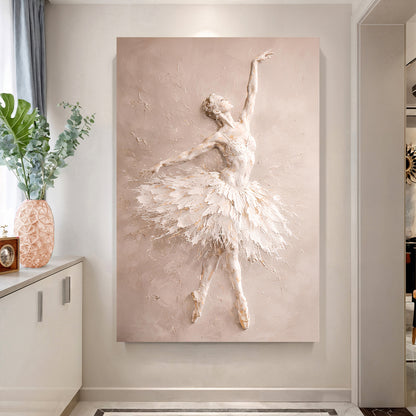 White Impasto Ballet Dancer — Single Figure