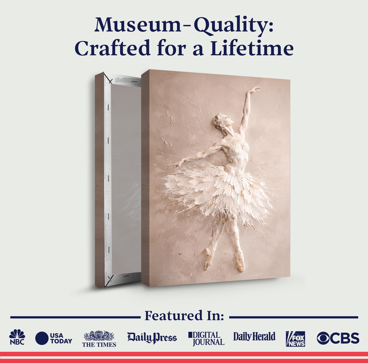 White Impasto Ballet Dancer — Single Figure
