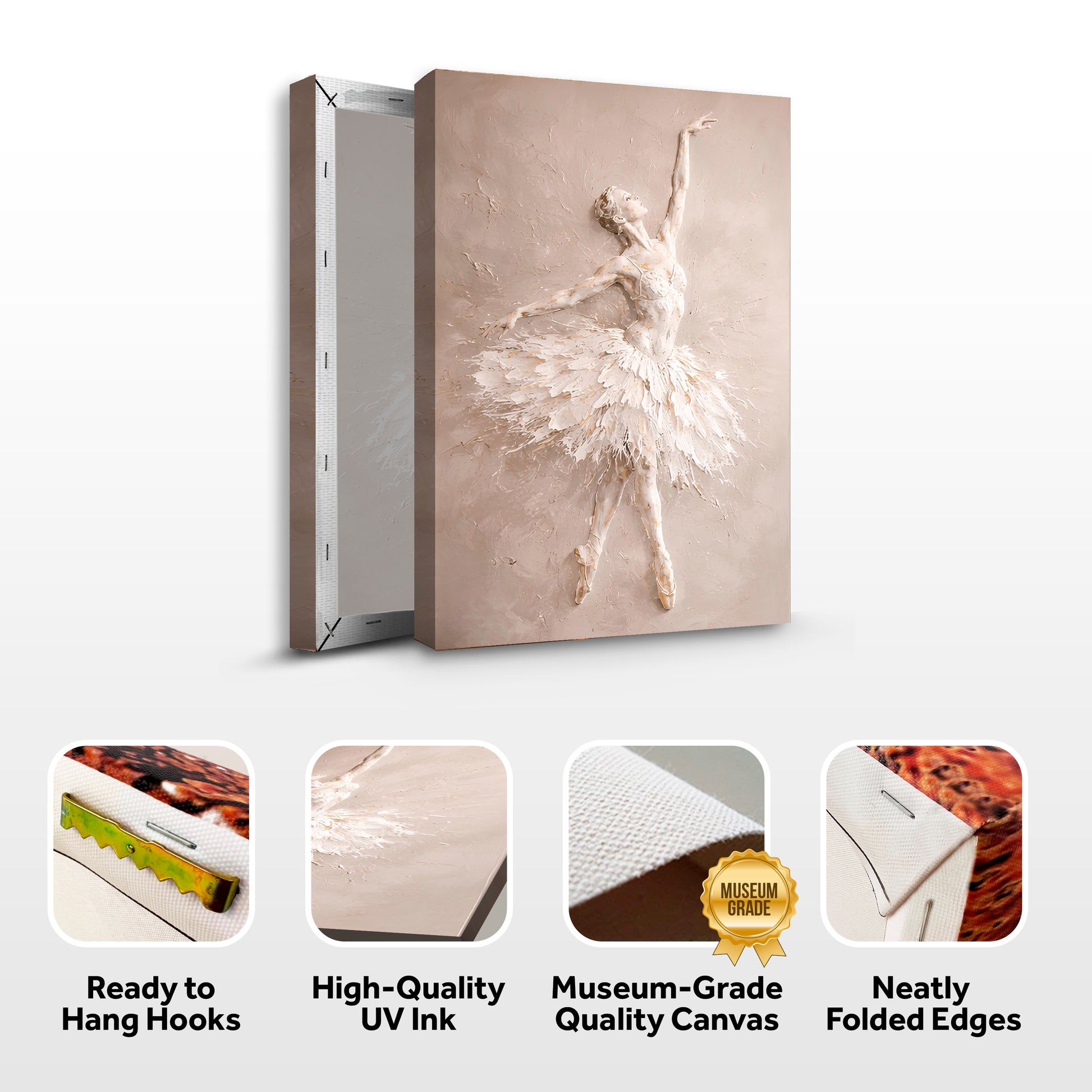 White Impasto Ballet Dancer — Single Figure