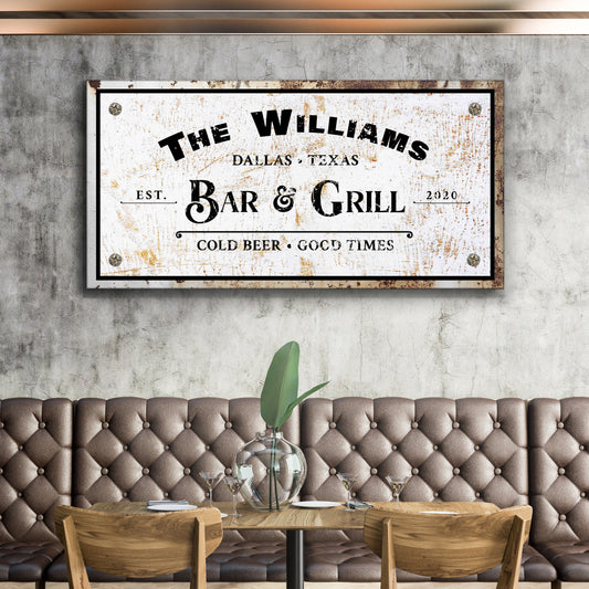 Bar and Grill Sign III Style 2 - Image by Tailored Canvases