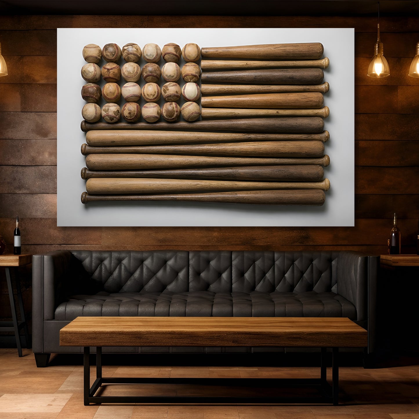 Wooden Stars & Stripes Baseball