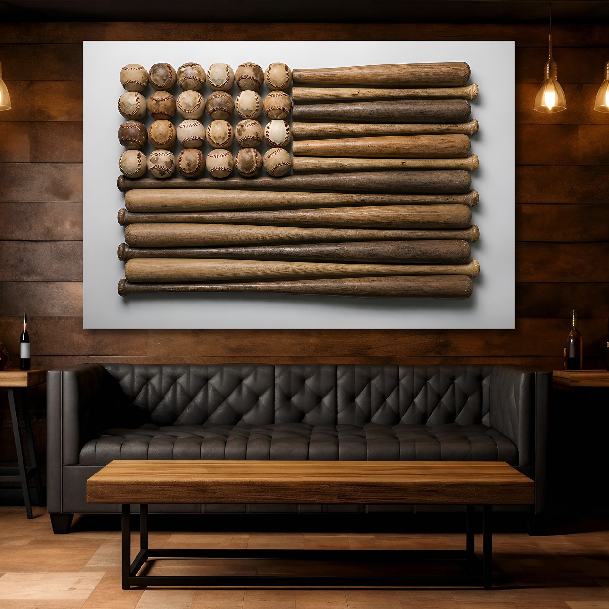 Wooden Stars & Stripes Baseball