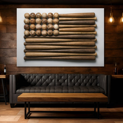 Wooden Stars & Stripes Baseball