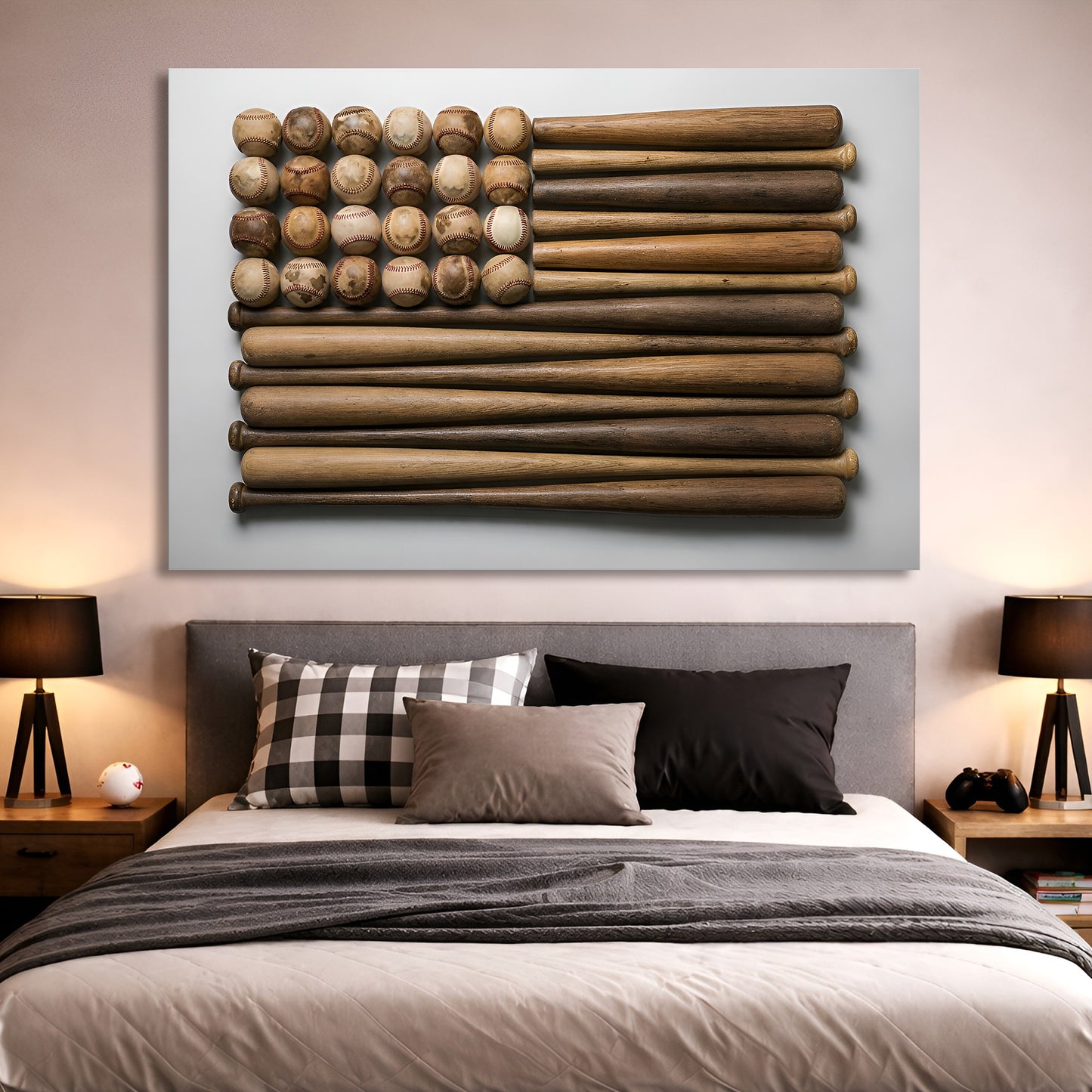 Wooden Stars & Stripes Baseball