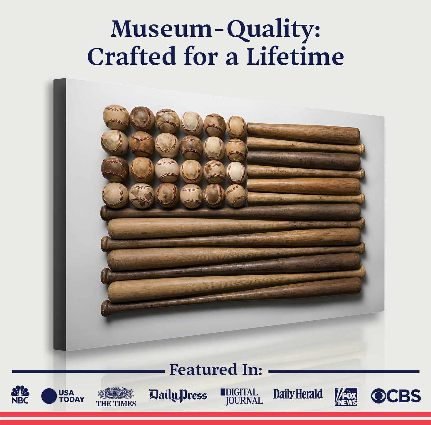 Wooden Stars & Stripes Baseball