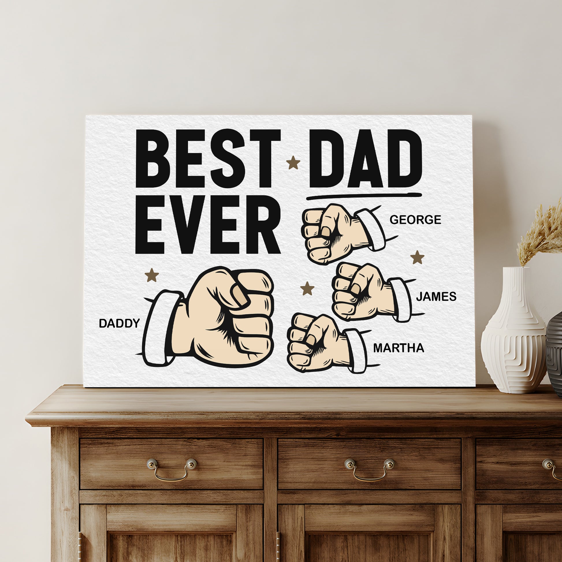 Best Dad Ever Father's Day Gift Sign Style 1 - Image by Tailored Canvases