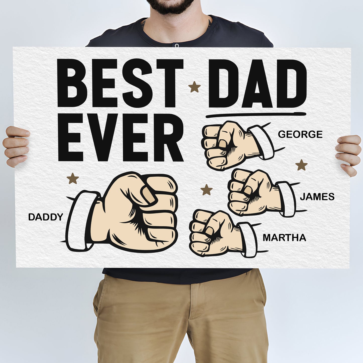 Best Dad Ever Father's Day Gift Sign Style 2 - Image by Tailored Canvases