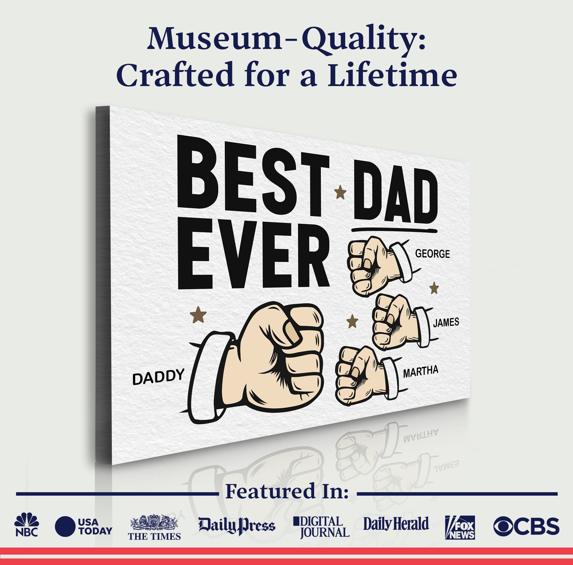 Best Dad Ever Father's Day Gift Sign Specs - Image by Tailored Canvases