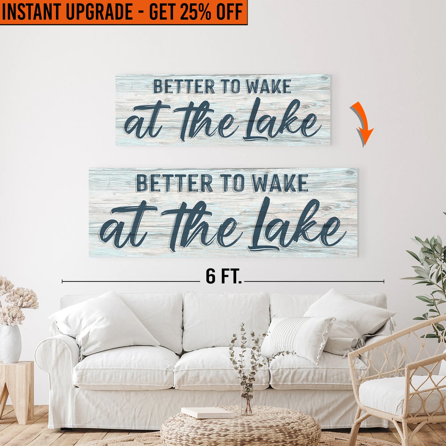 Upgrade Your 48x16 Inches 'Better To Wake At The Lake' To 60x20 Inches Canvas