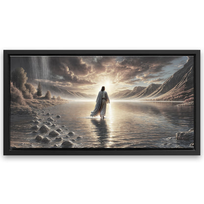 Save 33% When You Add A Frame To Your 48x24 Walking on Water - Faith Wall Art II Canvas Now