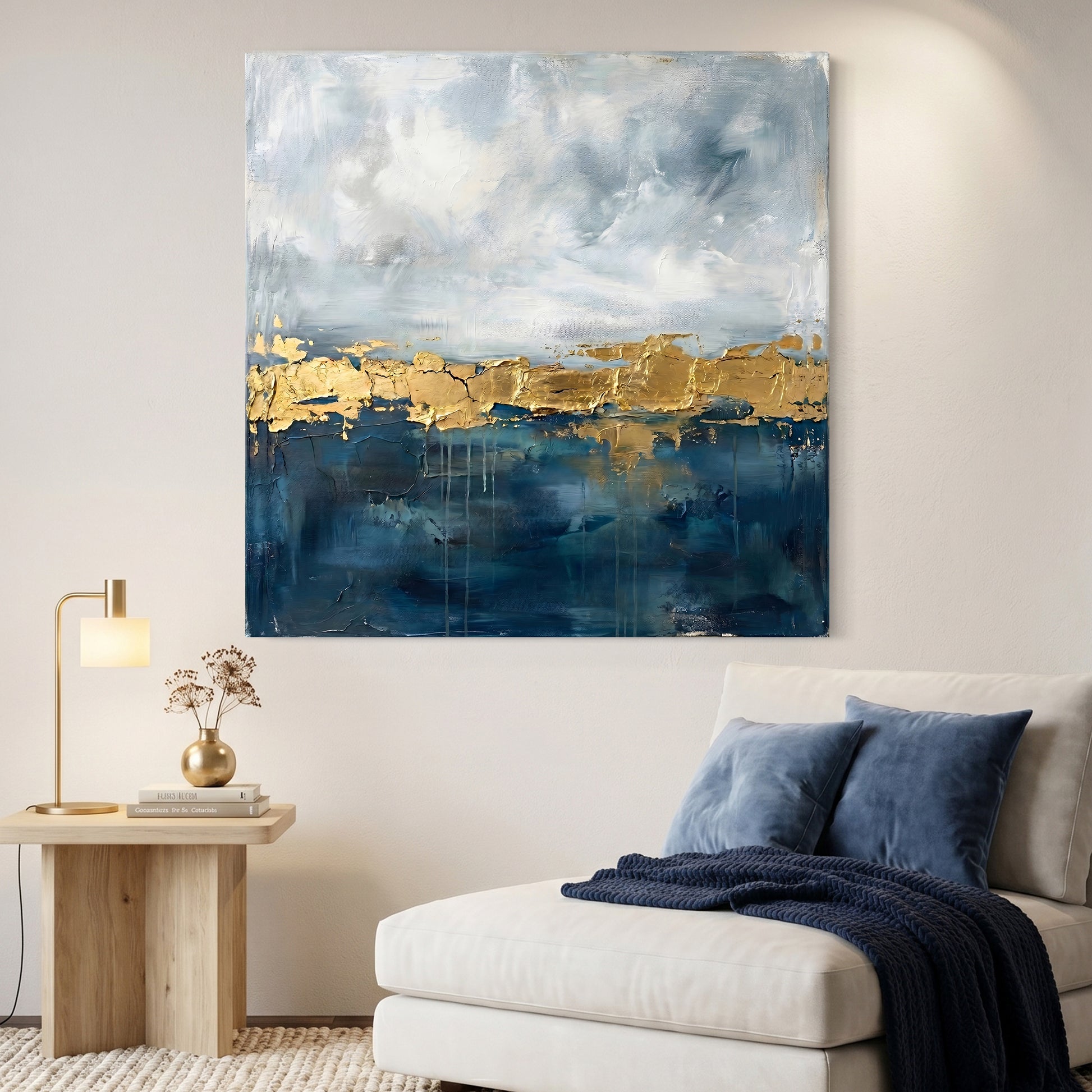 Blue and Gold Abstract