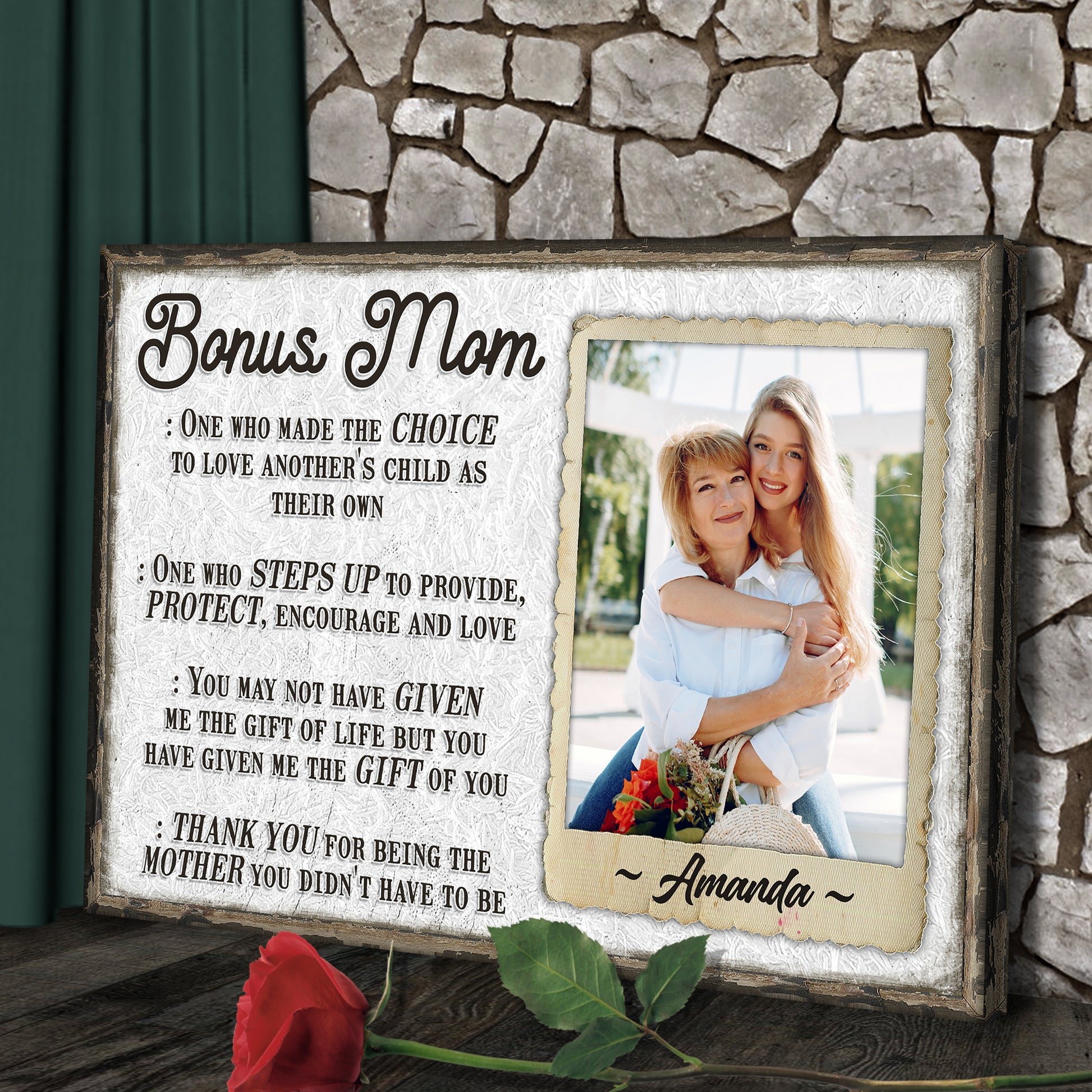 Bonus Mom Customized Sign Style 1 - Image by Tailored Canvases
