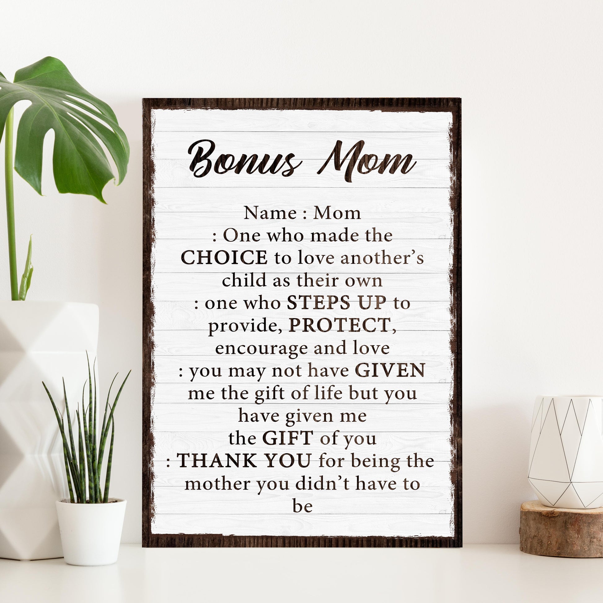 Bonus Mom Customized Sign II  - Image by Tailored Canvases