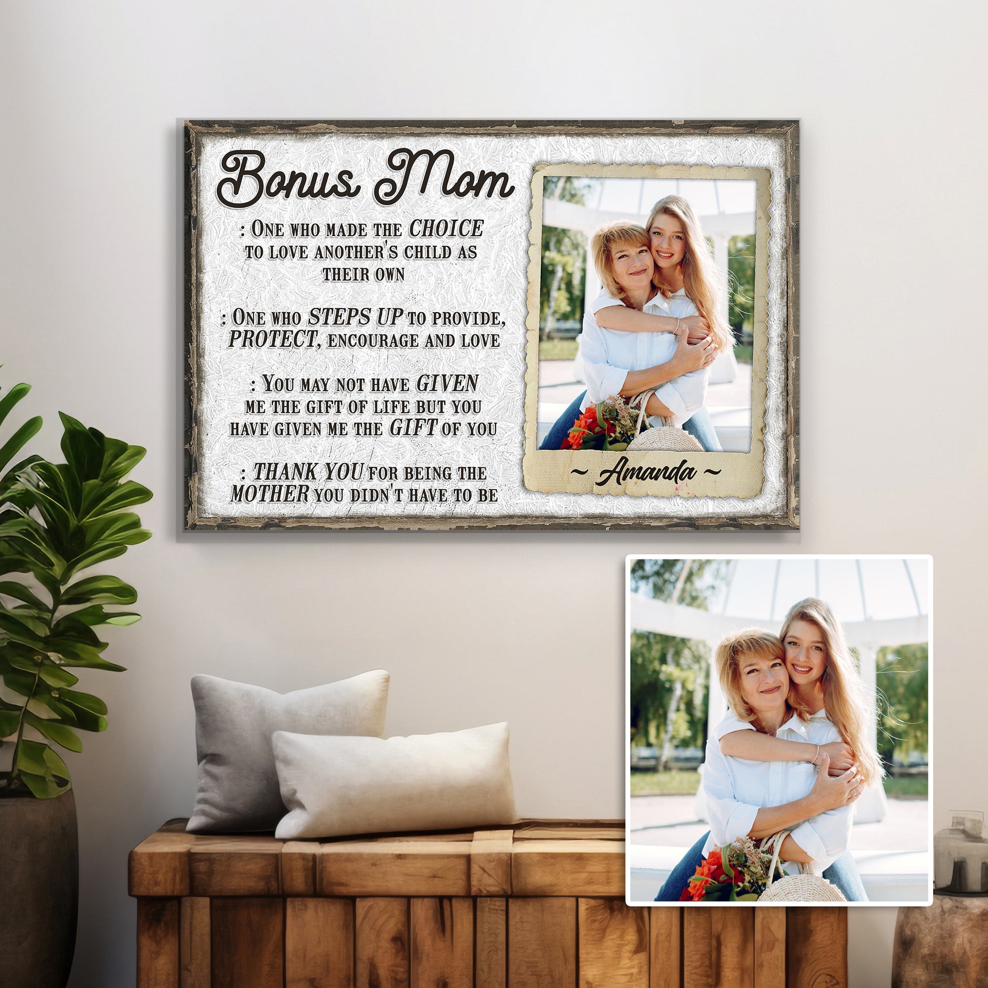 Bonus Mom Customized Sign  - Image by Tailored Canvases