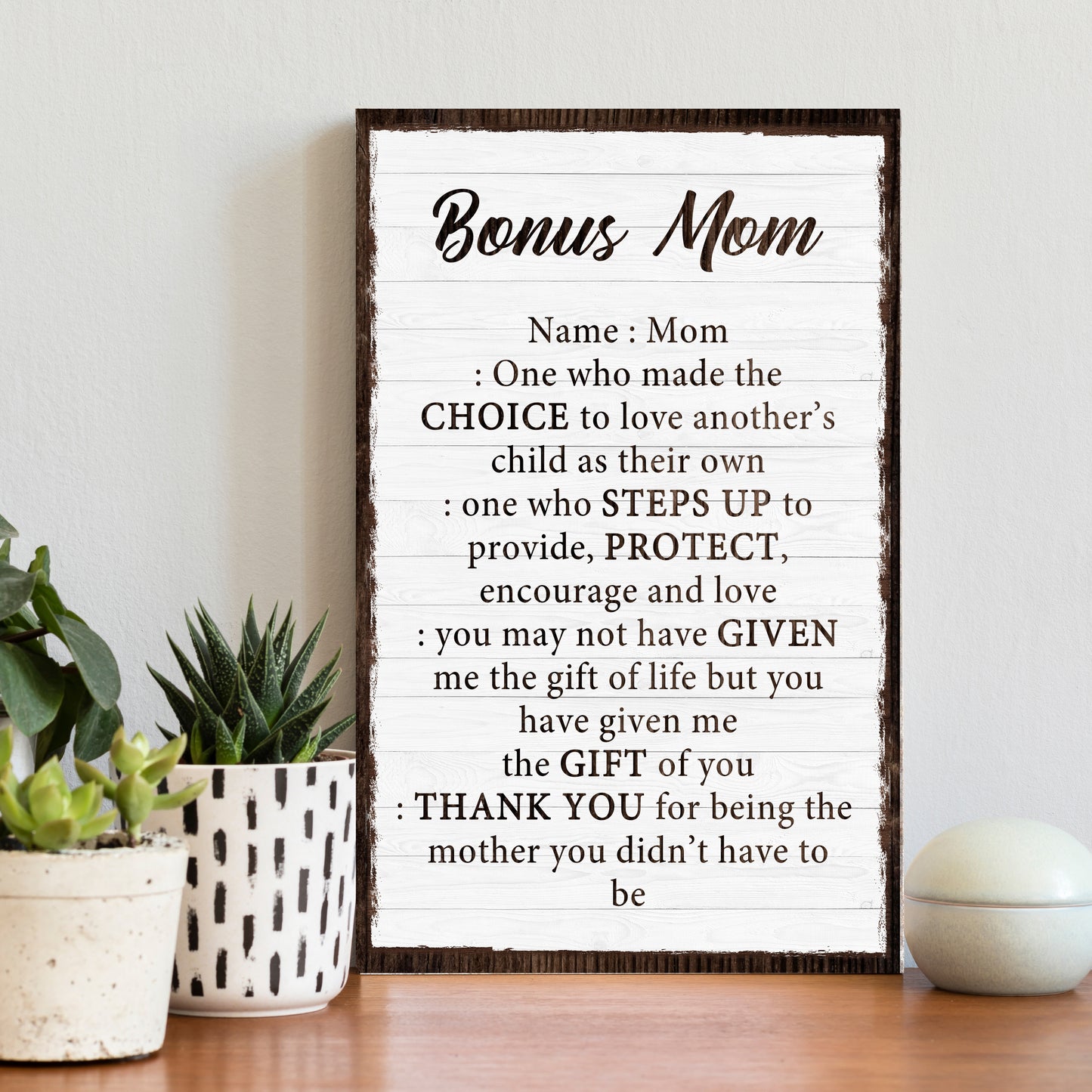 Bonus Mom Customized Sign II Style 1 - Image by Tailored Canvases