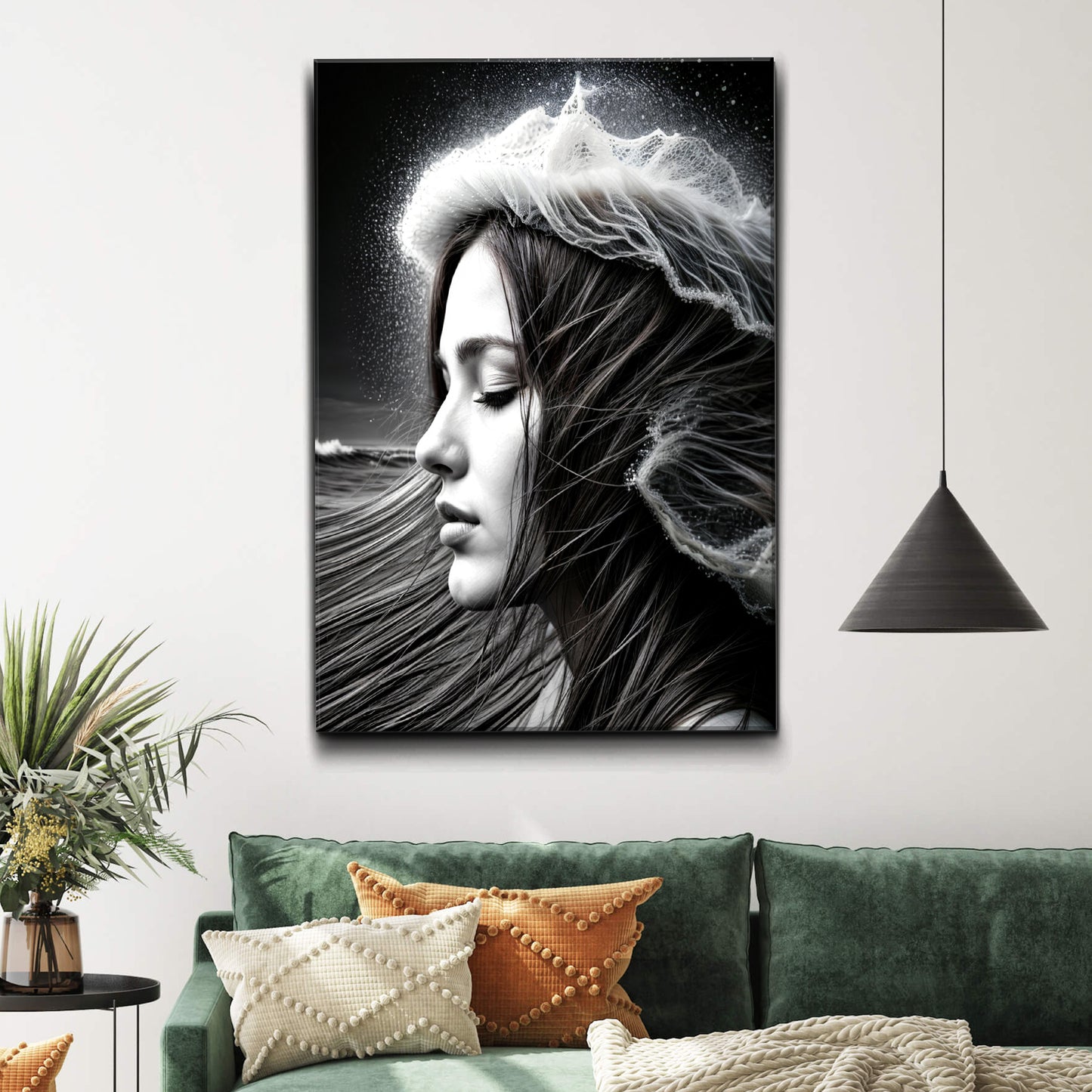 Monochrome Serene Woman Wall Art