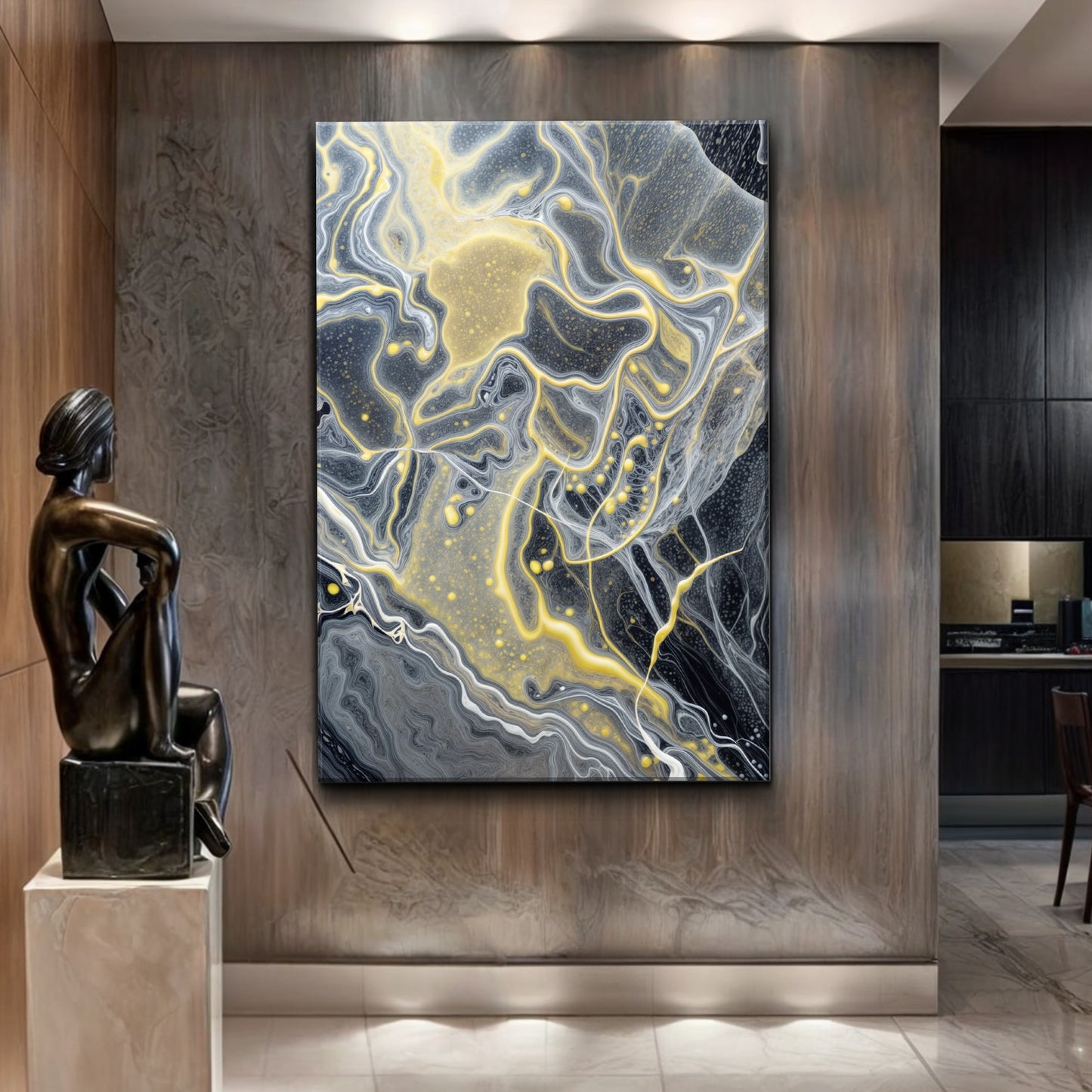 Golden Flow Wall Art