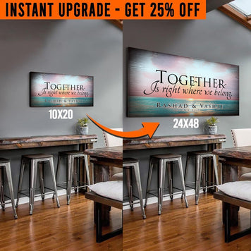 Upgrade Your 20x10 Inches 'Together' (Style 1) Canvas To 24x48 Inches