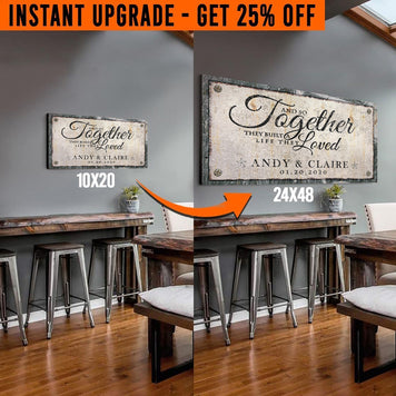 Upgrade Your 20x10 Inches 'Together' (Style 2) Canvas To 24x48 Inches