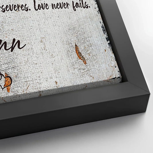 Save 33% When You Add A Frame To Your 36x24 Love Is Patient, Love Is Kind Sign Canvas Now