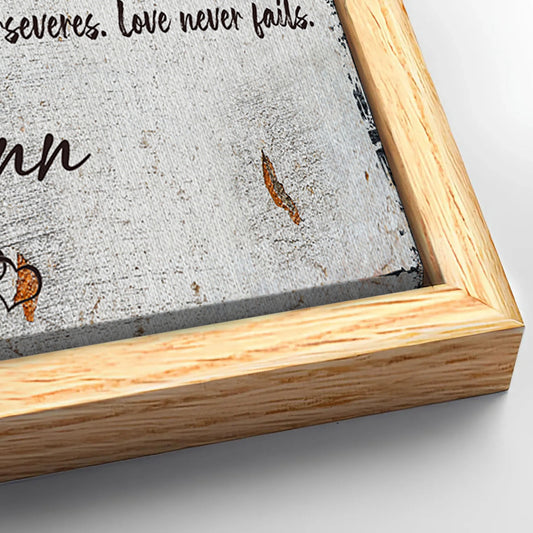 Save 33% When You Add A Frame To Your 36x24 Love Is Patient, Love Is Kind Sign Canvas Now