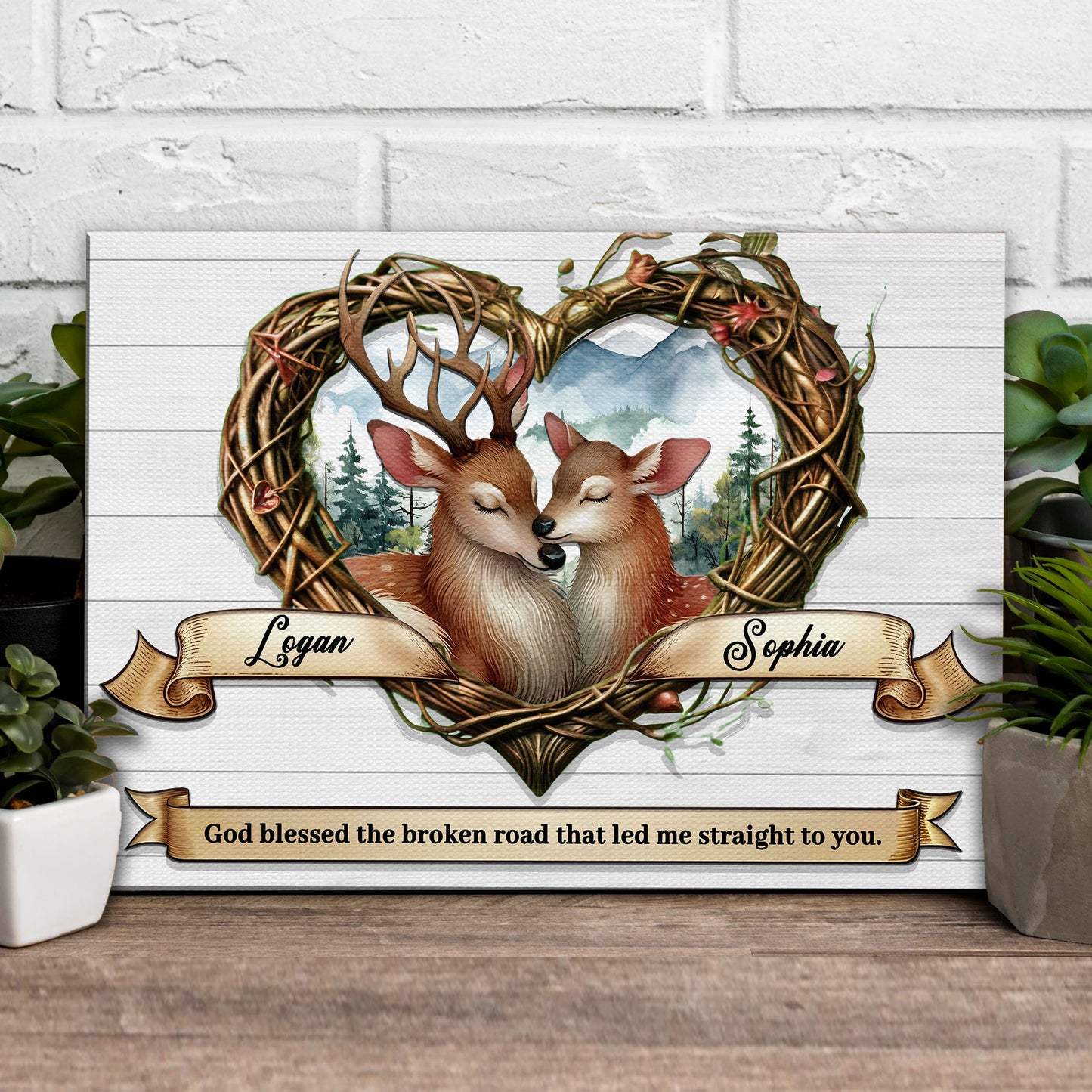 Couple Deer Sign IV - Image by Tailored Canvases