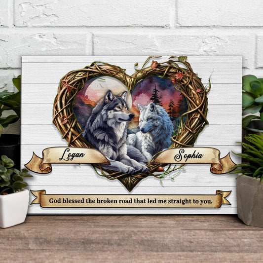Couple Wolves Sign III - Image by Tailored Canvases