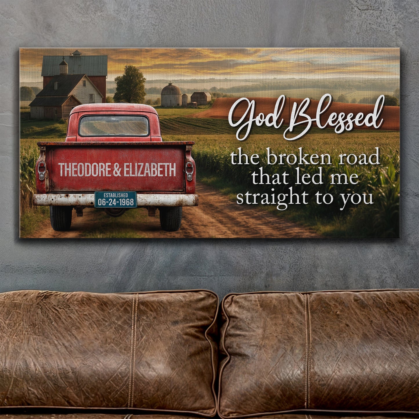 Custom Vintage Truck Couple Sign