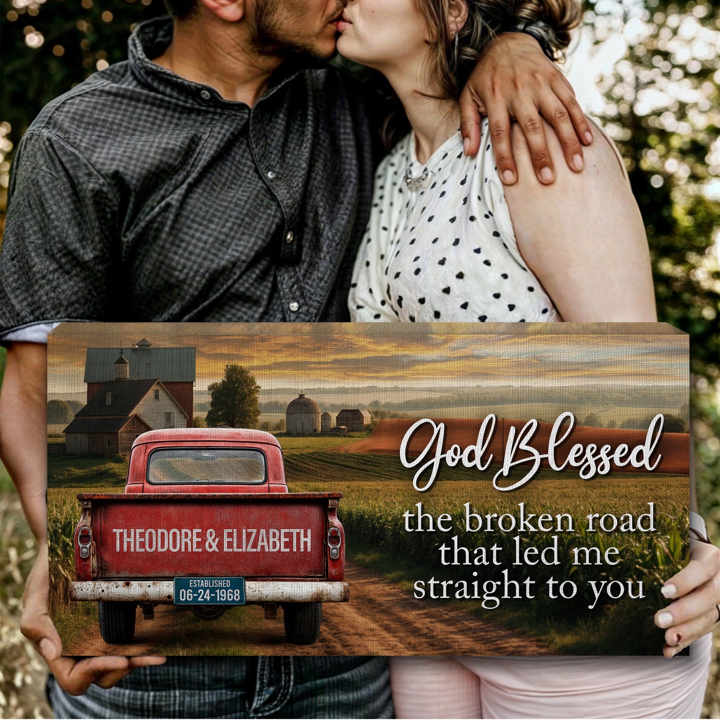 Custom Vintage Truck Couple Sign