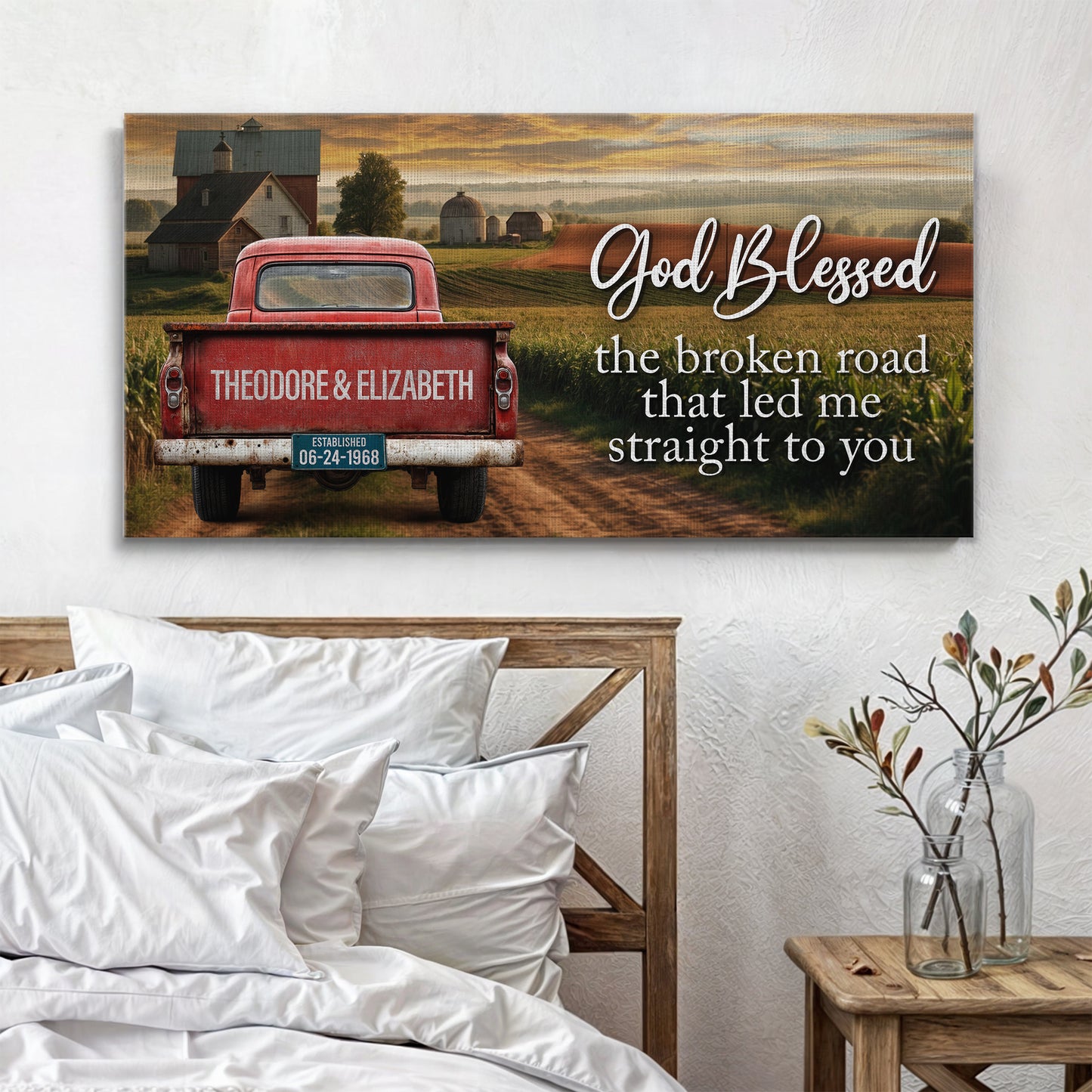 Custom Vintage Truck Couple Sign