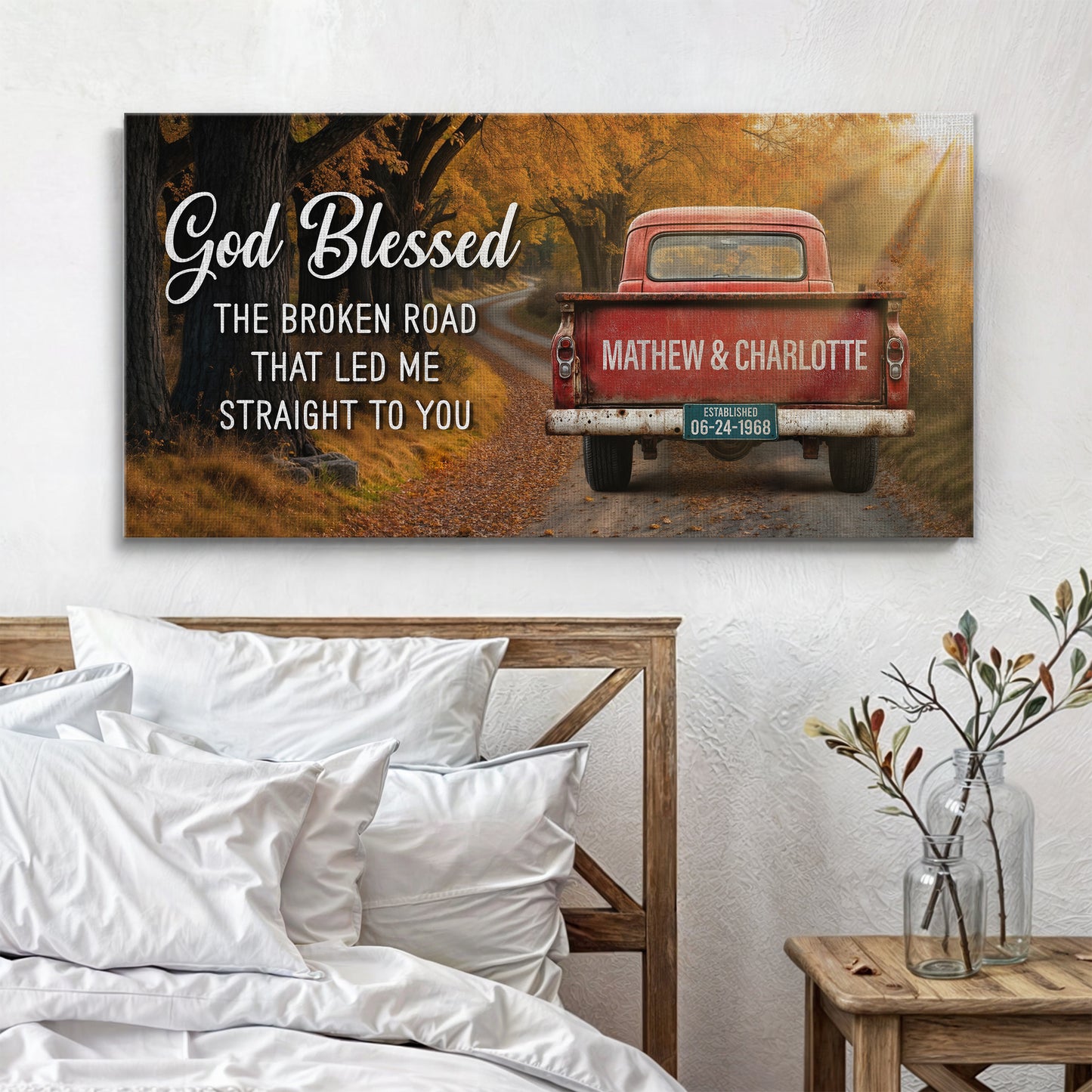 Custom Vintage Truck Couple Sign II