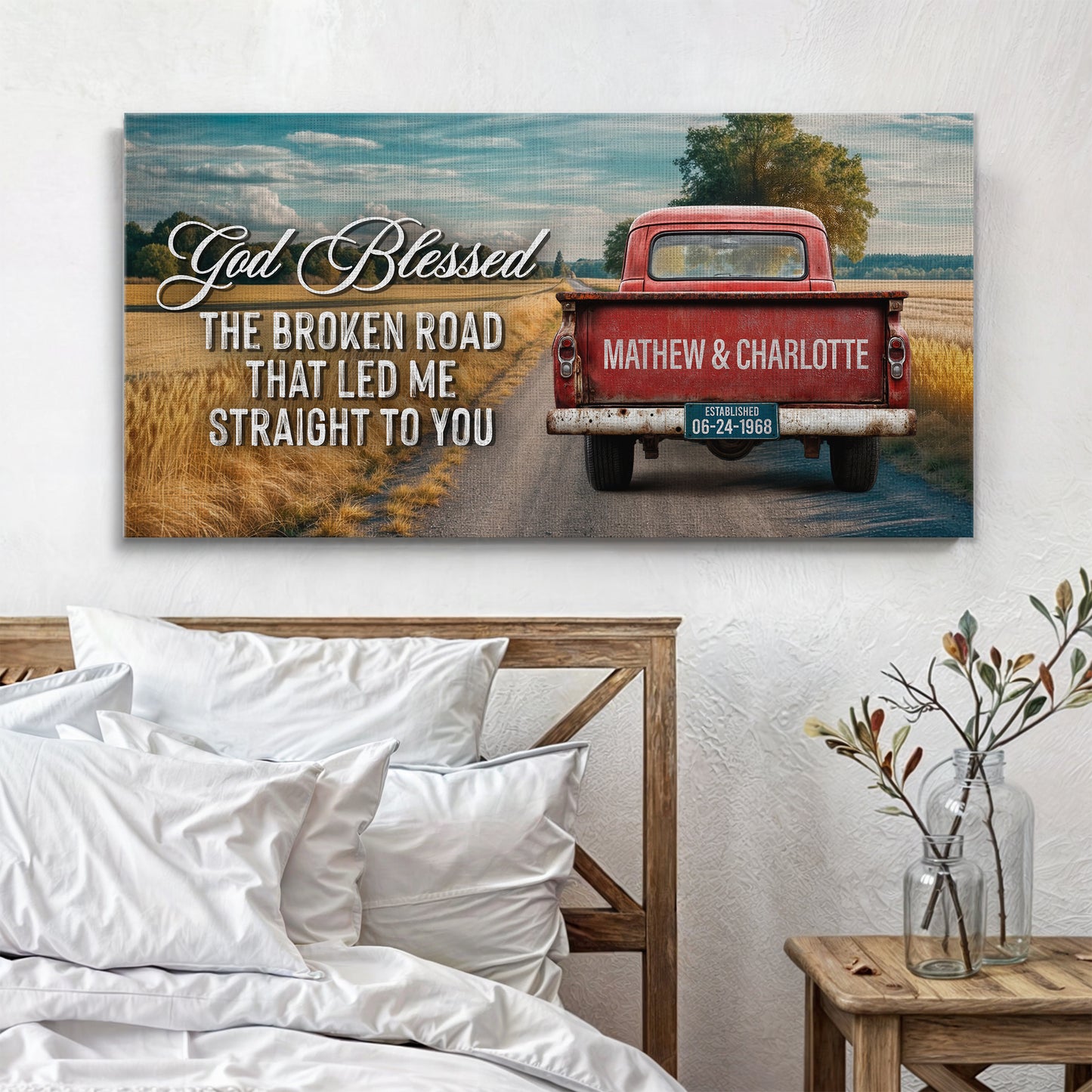 Custom Vintage Truck Couple Sign IV