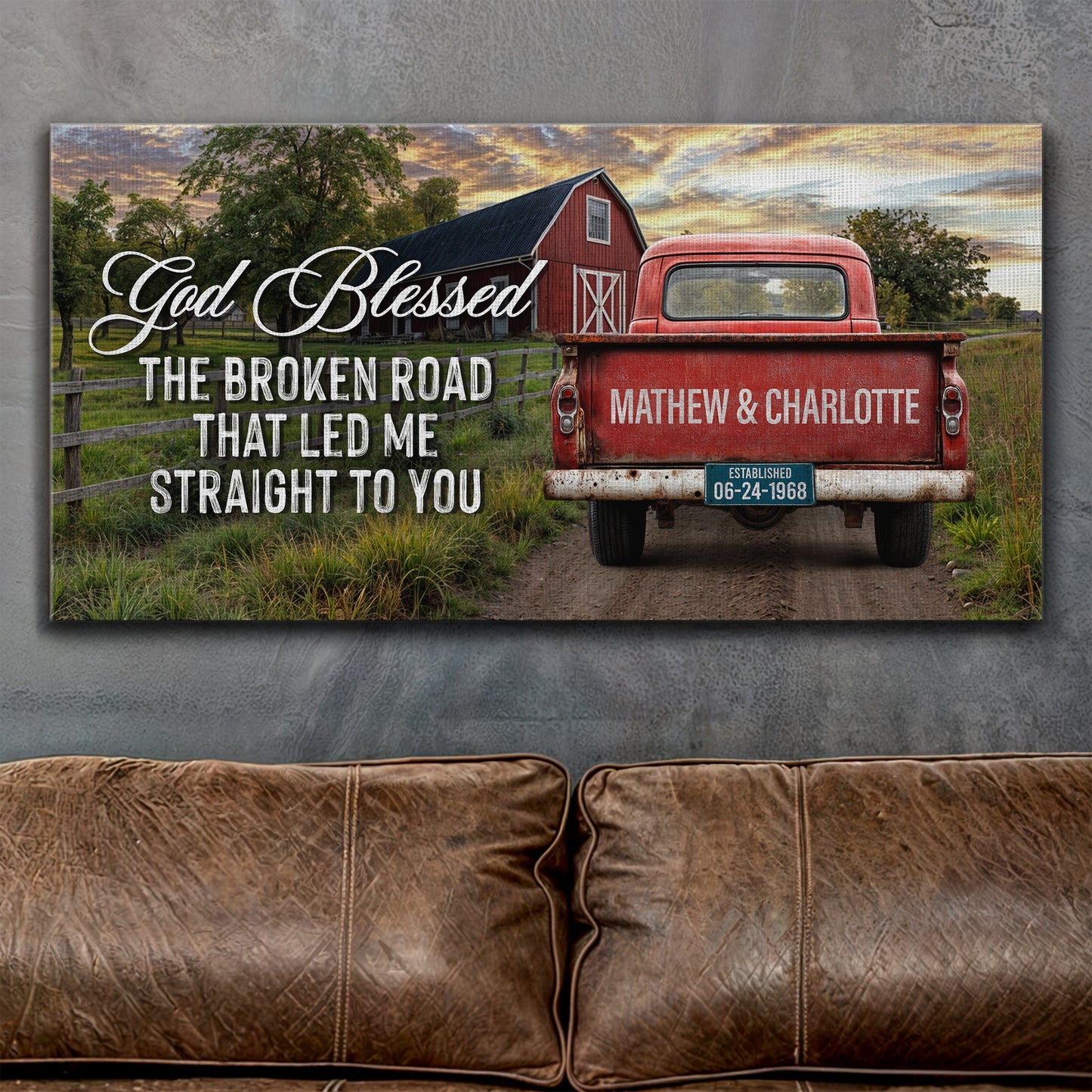 Custom Vintage Truck Couple Sign V