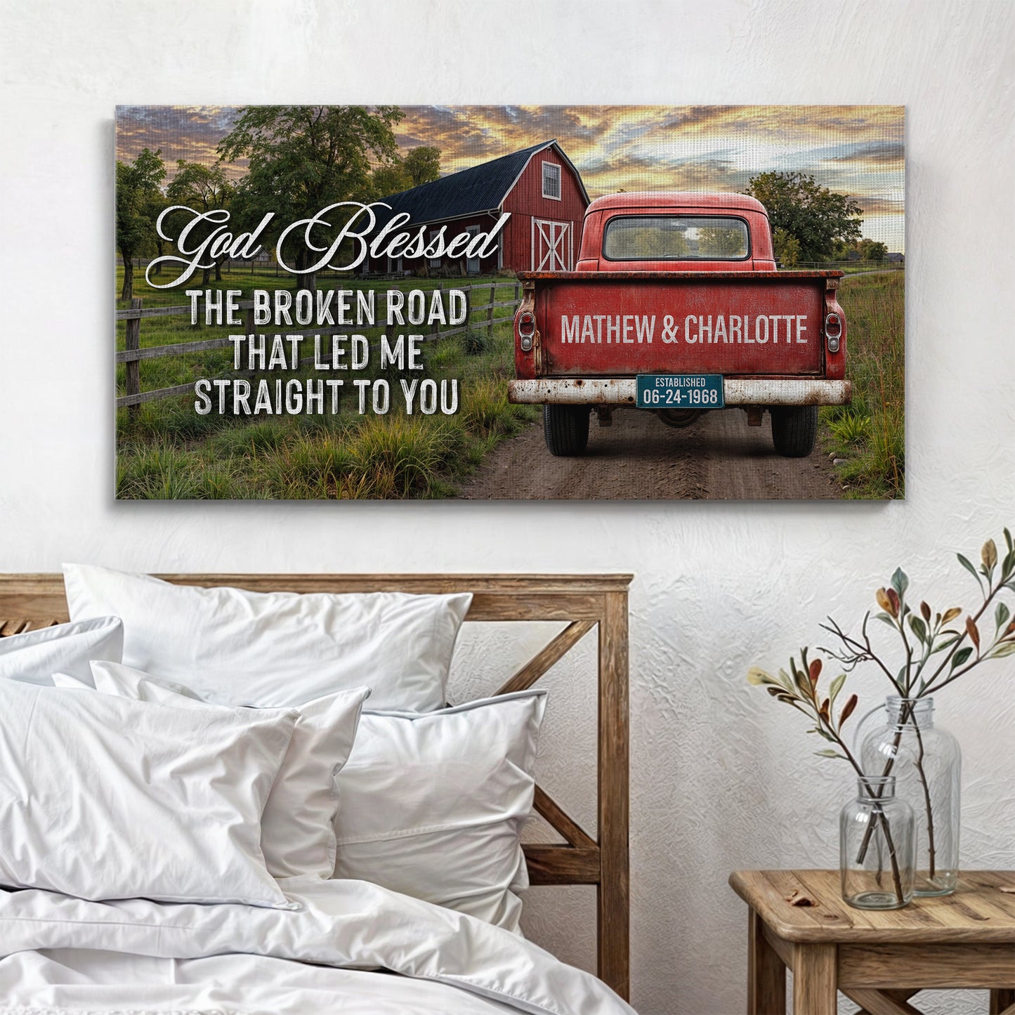 Custom Vintage Truck Couple Sign V