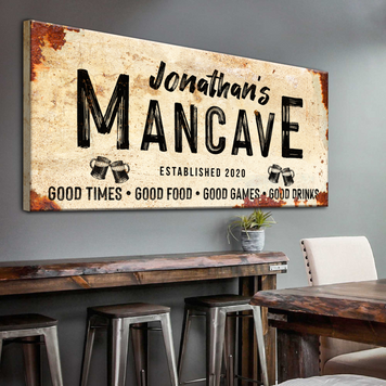 Good Times Personalized Man Cave Sign: Custom Bar Signs for Home Bar – Perfect Man Cave Wall Decor