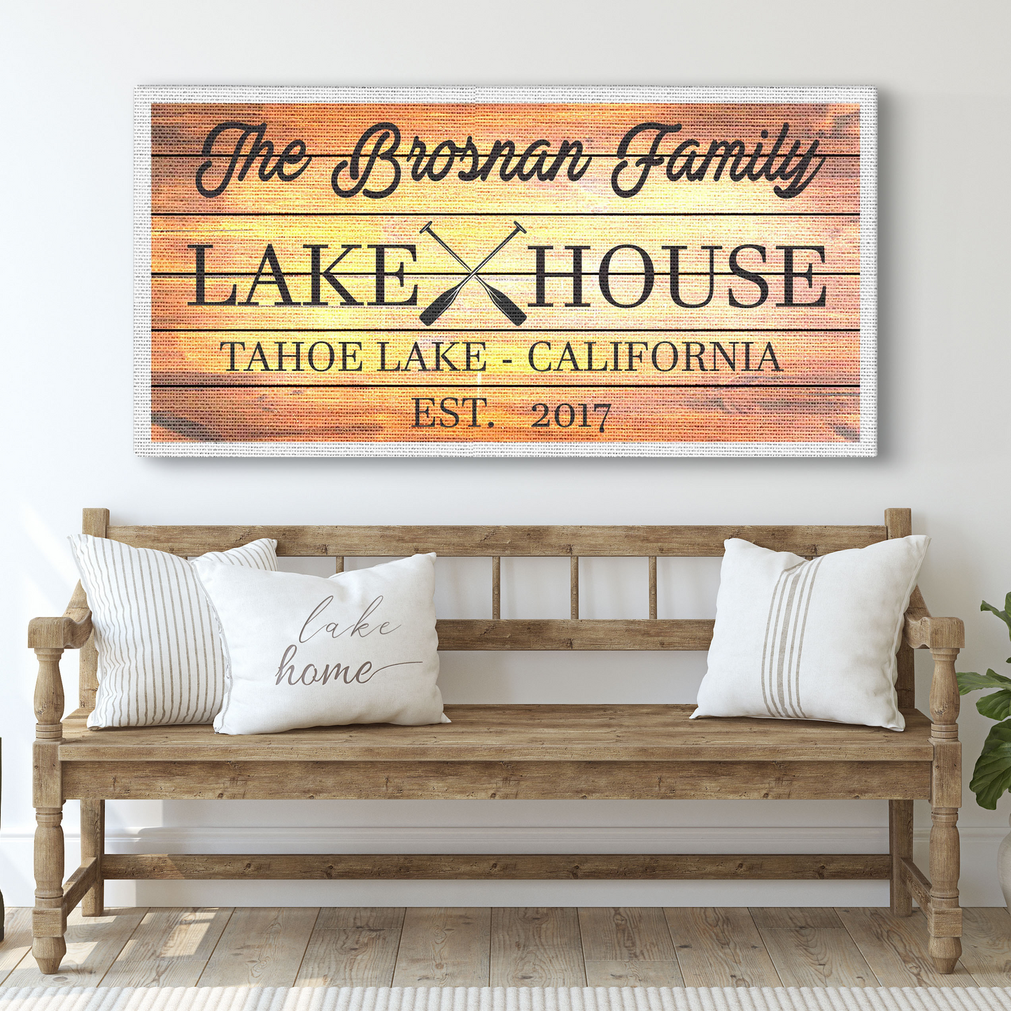 Family Lake House Paddle Sign III (Free Shipping)